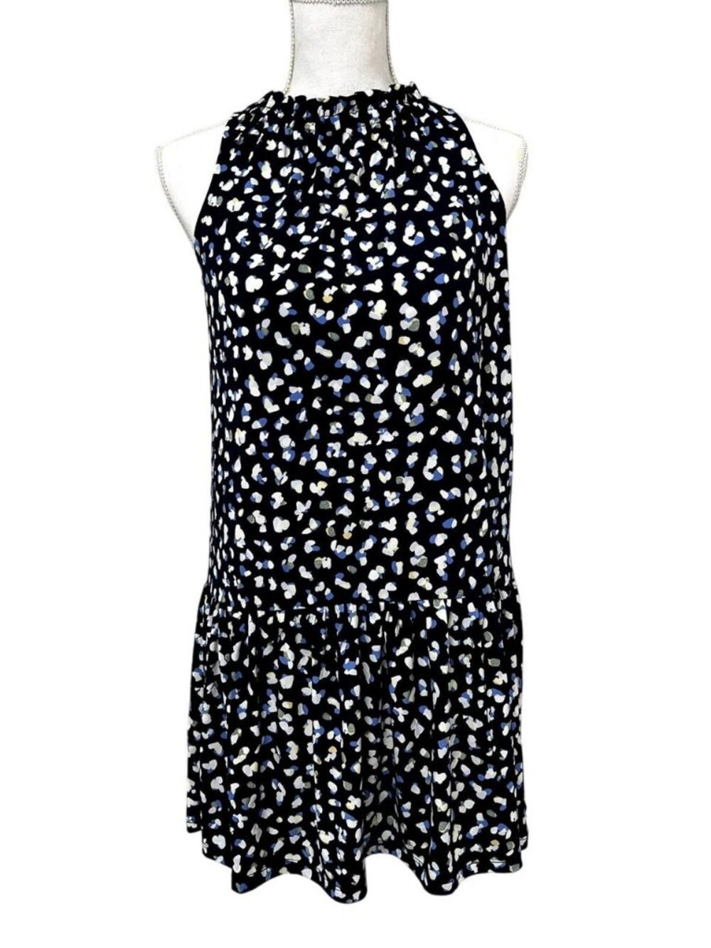 Blue Leopard Print Knit